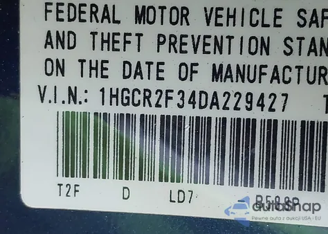 2013 Honda Accord Lx from USA, damaged, VIN 1HGCR2F34DA229427